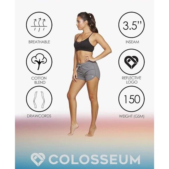 Colosseum Active Women's Simone Cotton Blend Yoga and Running Short - Picture 2 of 4